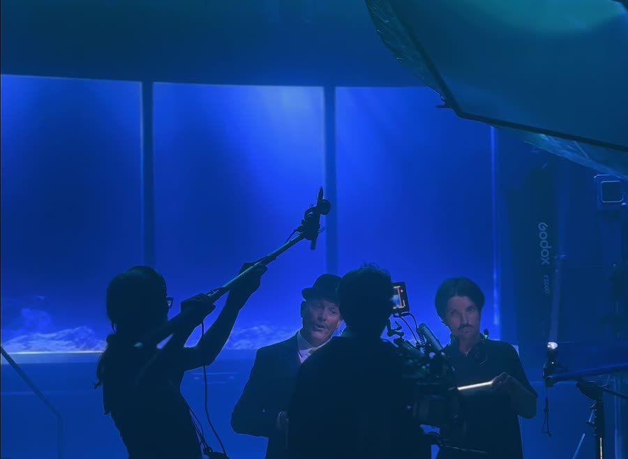 Crew filming on set for Kinesis